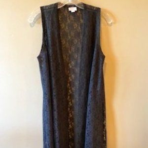 LuLaRoe FLORAL BLACK LACE SLEEVELESS SIZE SMALL